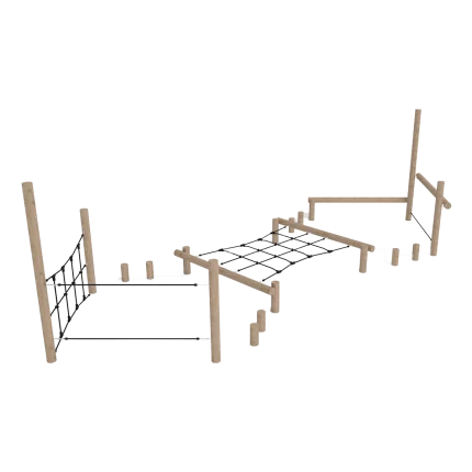 Percorsi di equilibrio in robinia 790 x 300 x h. 220 cm