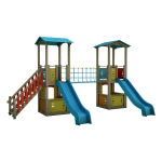 1005 - Torre gioco doppia Magic City con ponte tibetano
