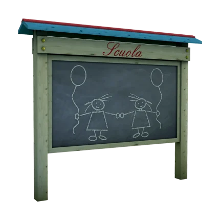 Pannello gioco Lavagna Montanalegno, modello senza seduta con struttura in legno di pino impregnato in autoclave, fatto in Italia