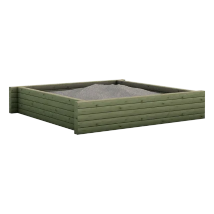 Sabbiera per bambini Montanalegno, modello Riccio senza copertura,realizzata in legno di pino impregnato in autoclave, fatta in Italia