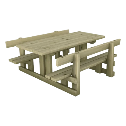 Tavolo da esterno per bambini Montanalegno, modello Spluga Baby, realizzato in legno di pino impregnato in autoclave, fatto in Italia