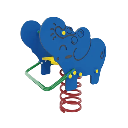 Gioco a molla Elefante Montanalegno, realizzato in HDPE, ideale per parchi gioco