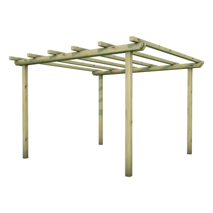 Pergola libera Montanalegno, modello Magnolia, realizzata in legno di pino impregnato in autoclave, fatta in Italia