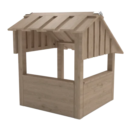 Casetta gioco Montanalegno, modello Chiosco, realizzata in legno di robinia, ideale per aree gioco e giardini delle scuole