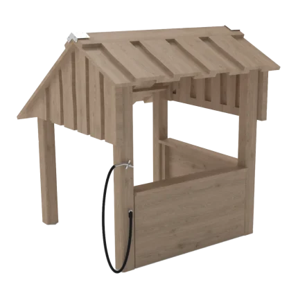 Gioco benzinaio Montanalegno, modello con copertura, realizzata in legno di robinia,ideale per parchi gioco