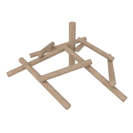 Piramide con tronchi Montanalegno, realizzata in legno di robinia,ideale per parchi gioco