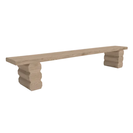 Panchina da esterno in robinia con altezza 35 cm Montanalegno, realizzata in legno di robinia, ideale per completare aree gioco