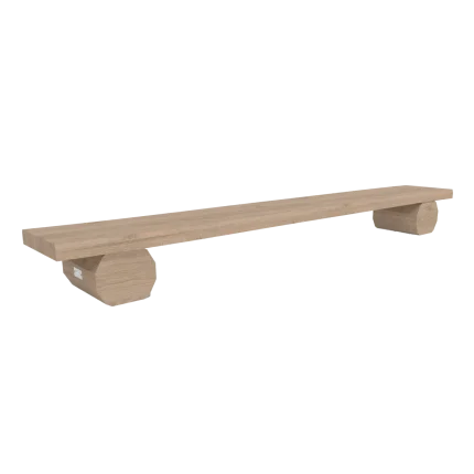 Panchina da esterno in robinia con altezza 20 cm Montanalegno, realizzata in legno di robinia, ideale per completare aree gioco