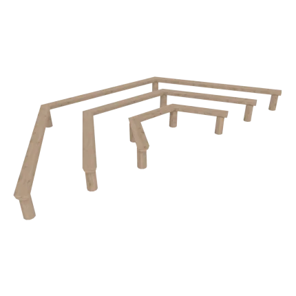 Panchine a tribuna Montanalegno, realizzate in legno di robinia, ideali per aree gioco e giardini delle scuole