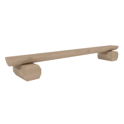 Panchina da esterno in robinia con altezza 25 cm Montanalegno, realizzata in legno di robinia, ideale per completare aree gioco