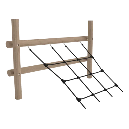 Rete arrampicata Montanalegno, modello rete diagonale, realizzata in legno di robinia,ideale per parchi gioco