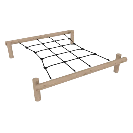 Rete arrampicata Montanalegno, modello rete orizzontale, realizzata in legno di robinia,ideale per aree gioco