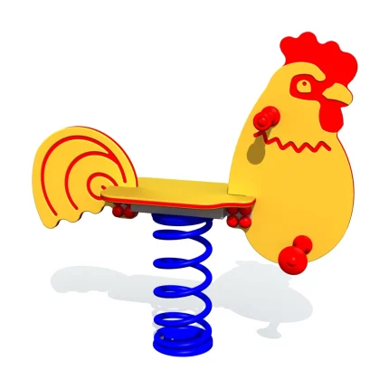 Gioco a molla Gallo Montanalegno, realizzato in HDPE, ideale per parchi gioco e scuole