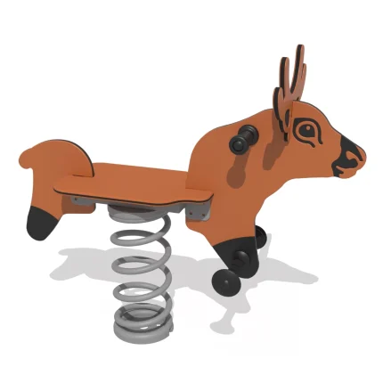 Gioco a molla Renna Montanalegno, realizzato in HDPE, ideale per parchi gioco e scuole