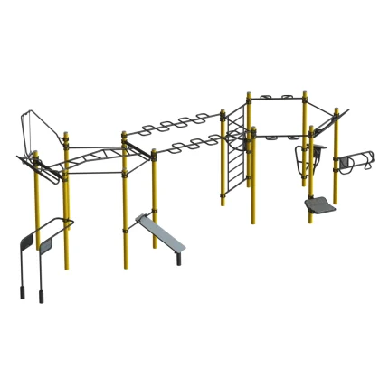 Strutttura calisthenics multifunzione Montanalegno, personalizzabile con misure ed esercizi, in acciaio, ideale per palestre all'aperto