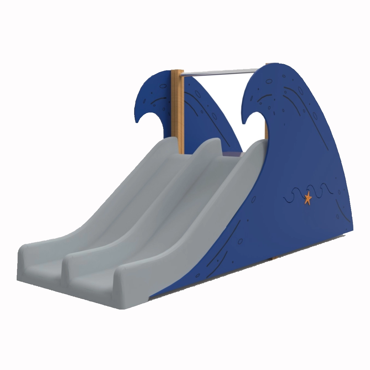 2160-M Scivolo Onda h. 80 cm Scivolo Ondina blu a forma d'onda in alluminio