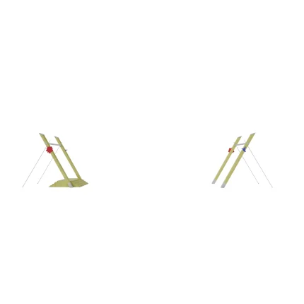 Teleferica in legno e acciaio, modello Colibrì, con stazioni in legno lamellare di pino, trave e sostegni in acciaio zincato. Lunghezza 20 m. Ideale per parchi gioco